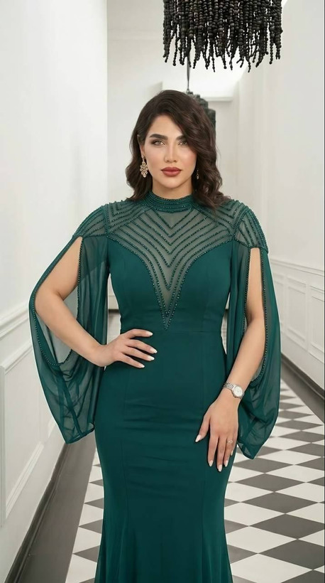 ماکسی مجلسی مایا ماکسی شیک دیزاین شده با سنگ کریستال